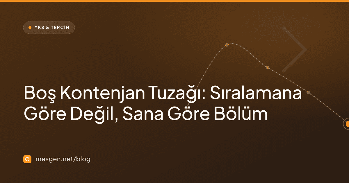 Boş Kontenjan Tuzağı: Sıralamana Göre Değil, Sana Göre Bölüm
