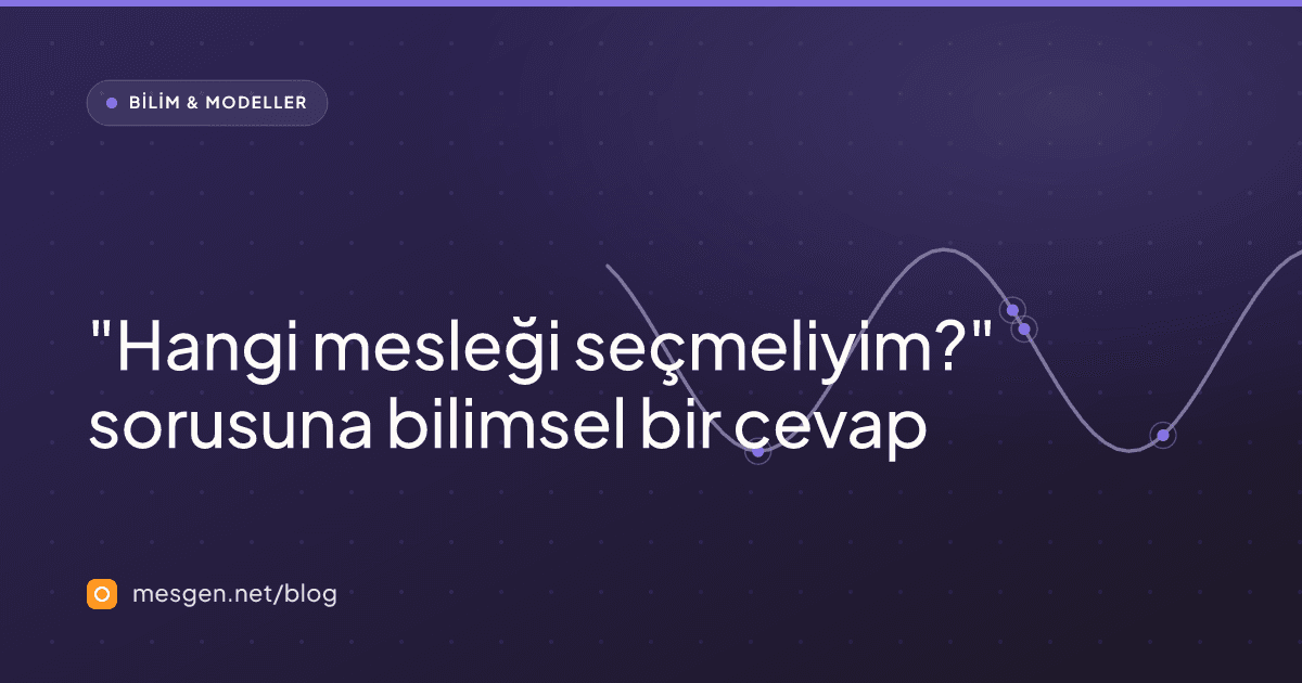 "Hangi mesleği seçmeliyim?" sorusuna bilimsel bir cevap
