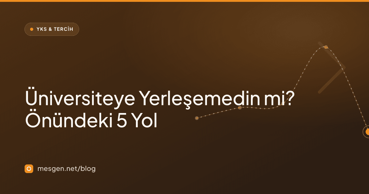 Üniversiteye Yerleşemedin mi? Önündeki 5 Yol